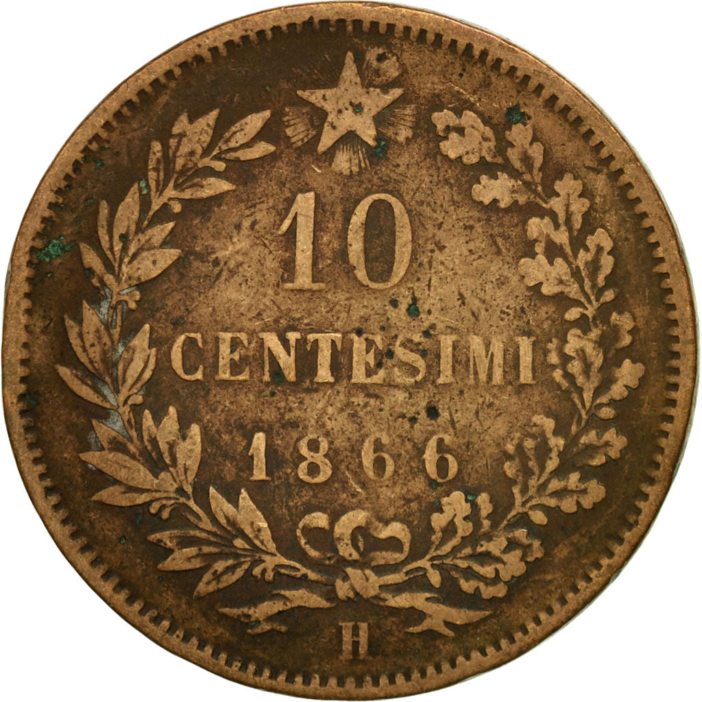 Münze, Italien, Vittorio Emanuele II, 10 Centesimi, 1866, Birmingham, SGE+