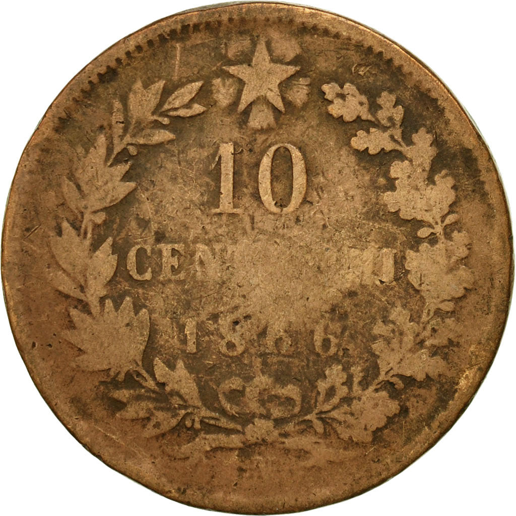 Coin, Italy, Vittorio Emanuele II, 10 Centesimi, 1866, Naples, VF(20-25)