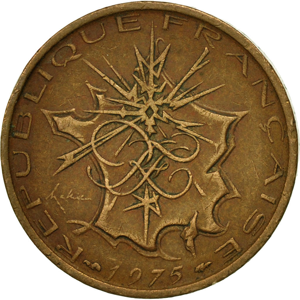 Munten, Frankrijk, Mathieu, 10 Francs, 1975, Paris, FR, Nickel-brass, KM:940