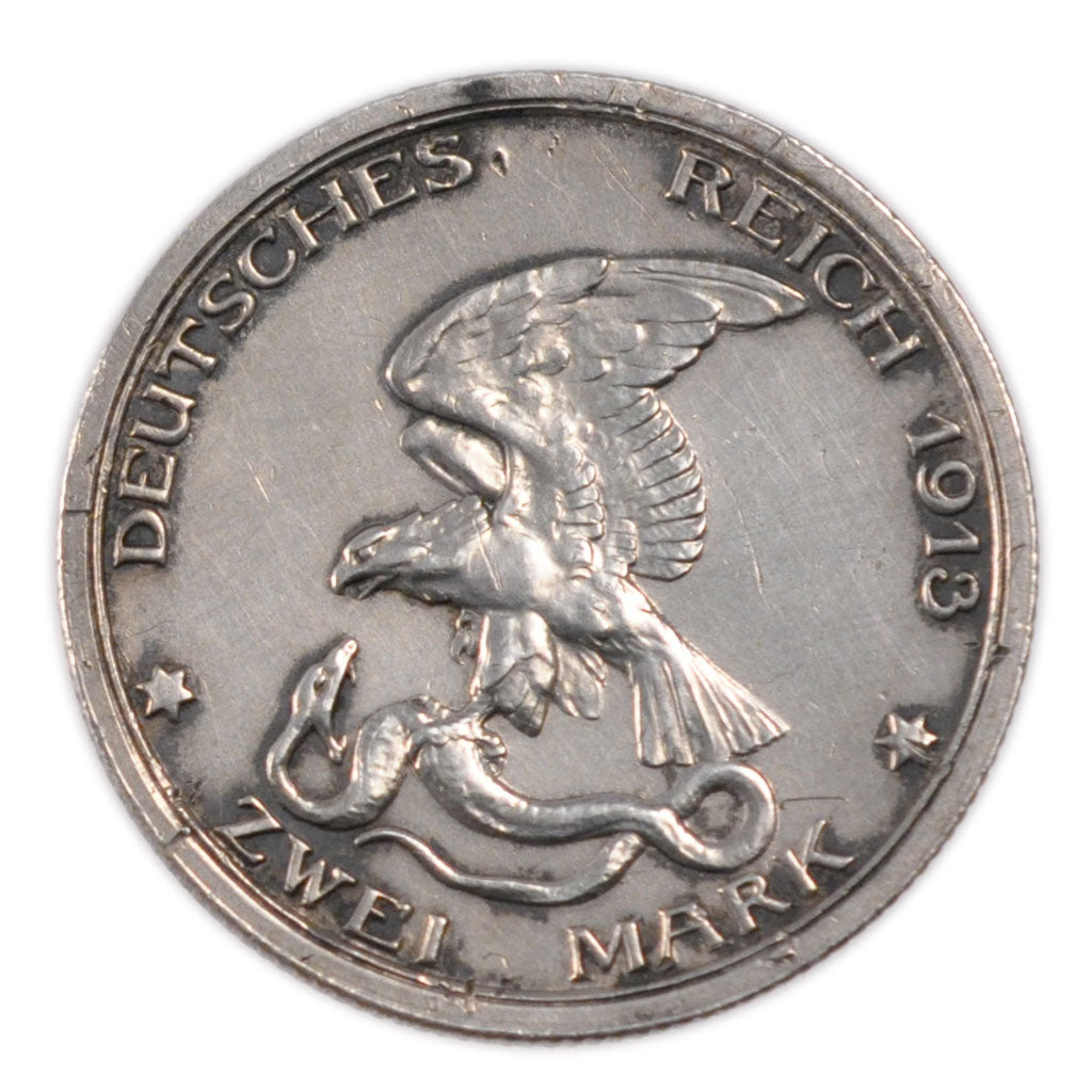 GERMAN STATES, 2 Mark, 1913, Berlin, KM #532, AU(50-53), Silver, 28, 11.10