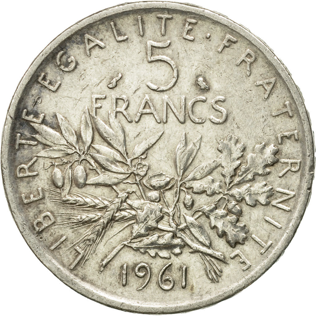Münze, Frankreich, Semeuse, 5 Francs, 1961, Paris, S+, Silber, KM:926