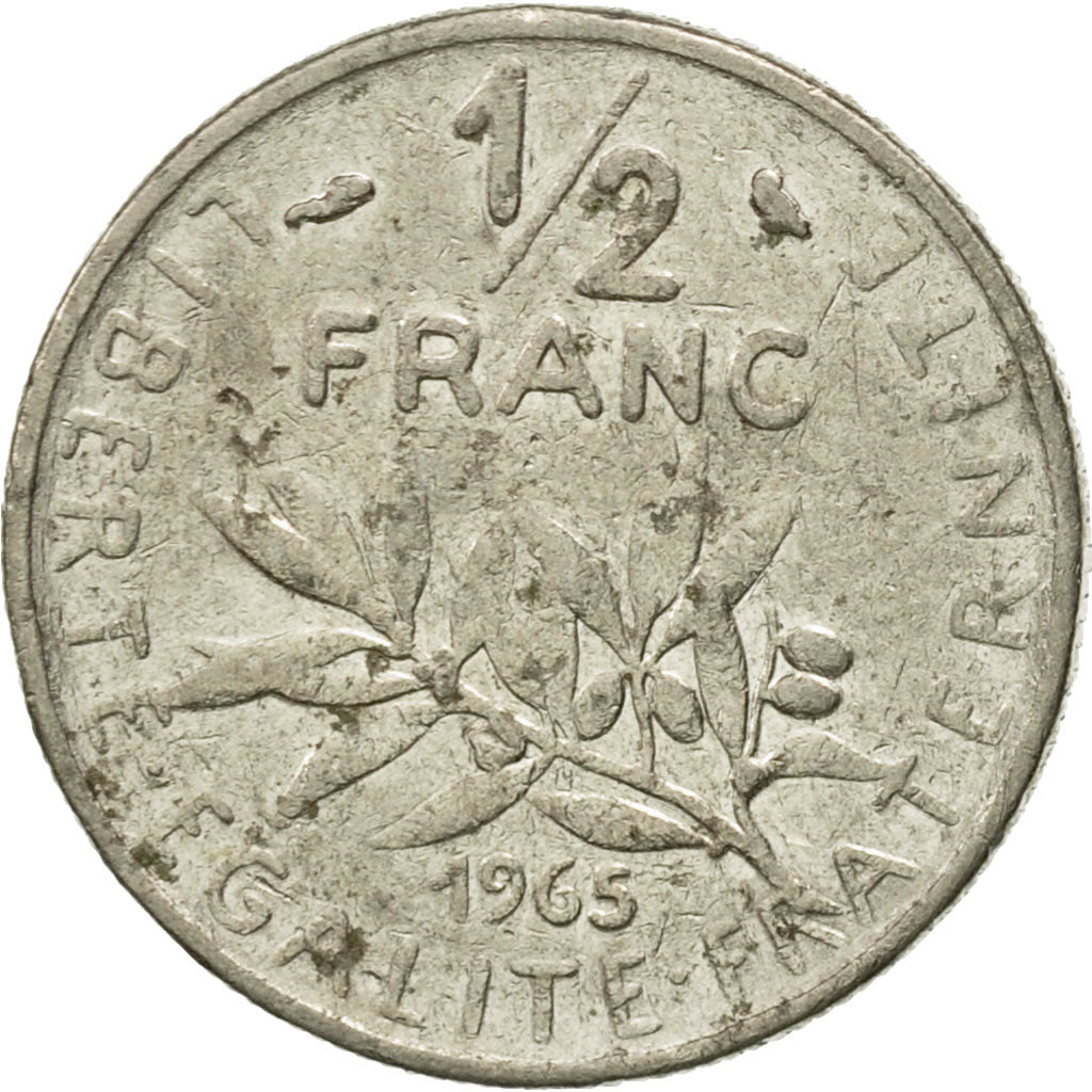 Münze, Frankreich, Semeuse, 1/2 Franc, 1965, Paris, S+, Nickel, KM:931.1