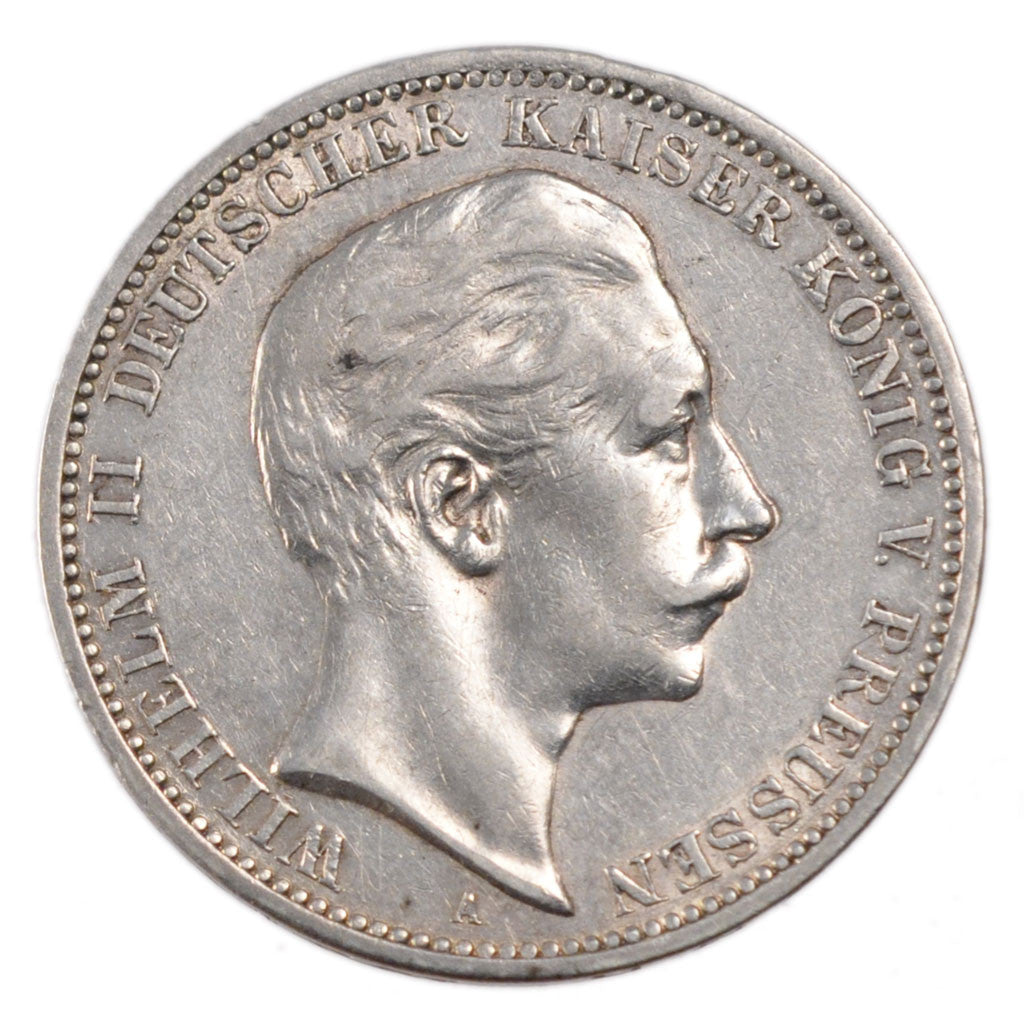 Coin, German States, PRUSSIA, Wilhelm II, 3 Mark, 1908, Berlin, EF(40-45)