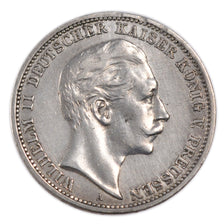 Coin, German States, PRUSSIA, Wilhelm II, 3 Mark, 1908, Berlin, EF(40-45)