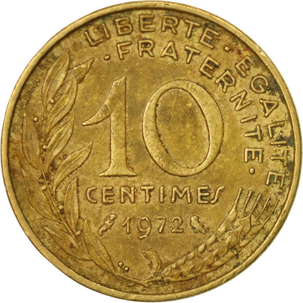 Moneta, Francia, Marianne, 10 Centimes, 1972, Paris, MB, Alluminio-bronzo