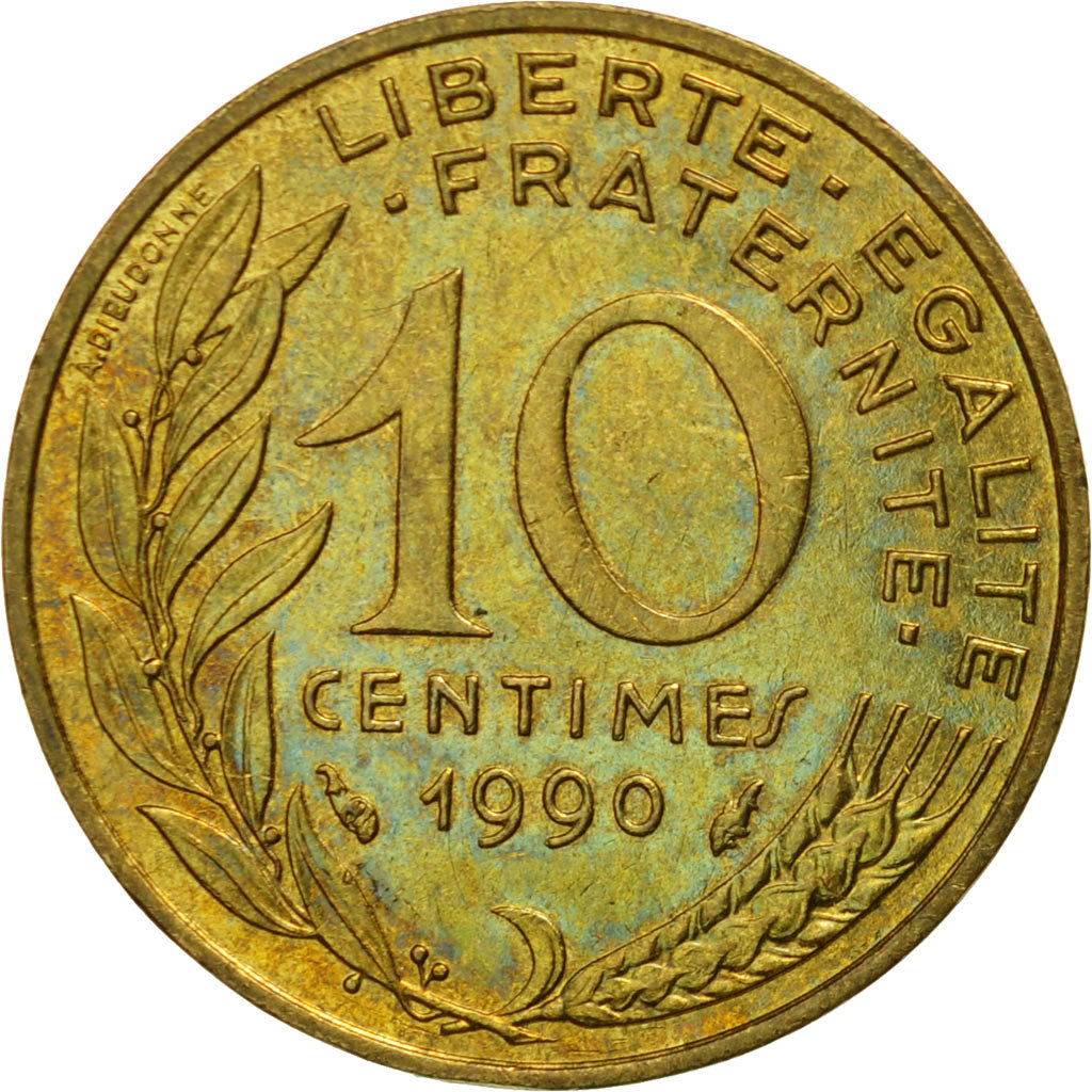 Coin, France, Marianne, 10 Centimes, 1990, Paris, VF(30-35), Aluminum-Bronze