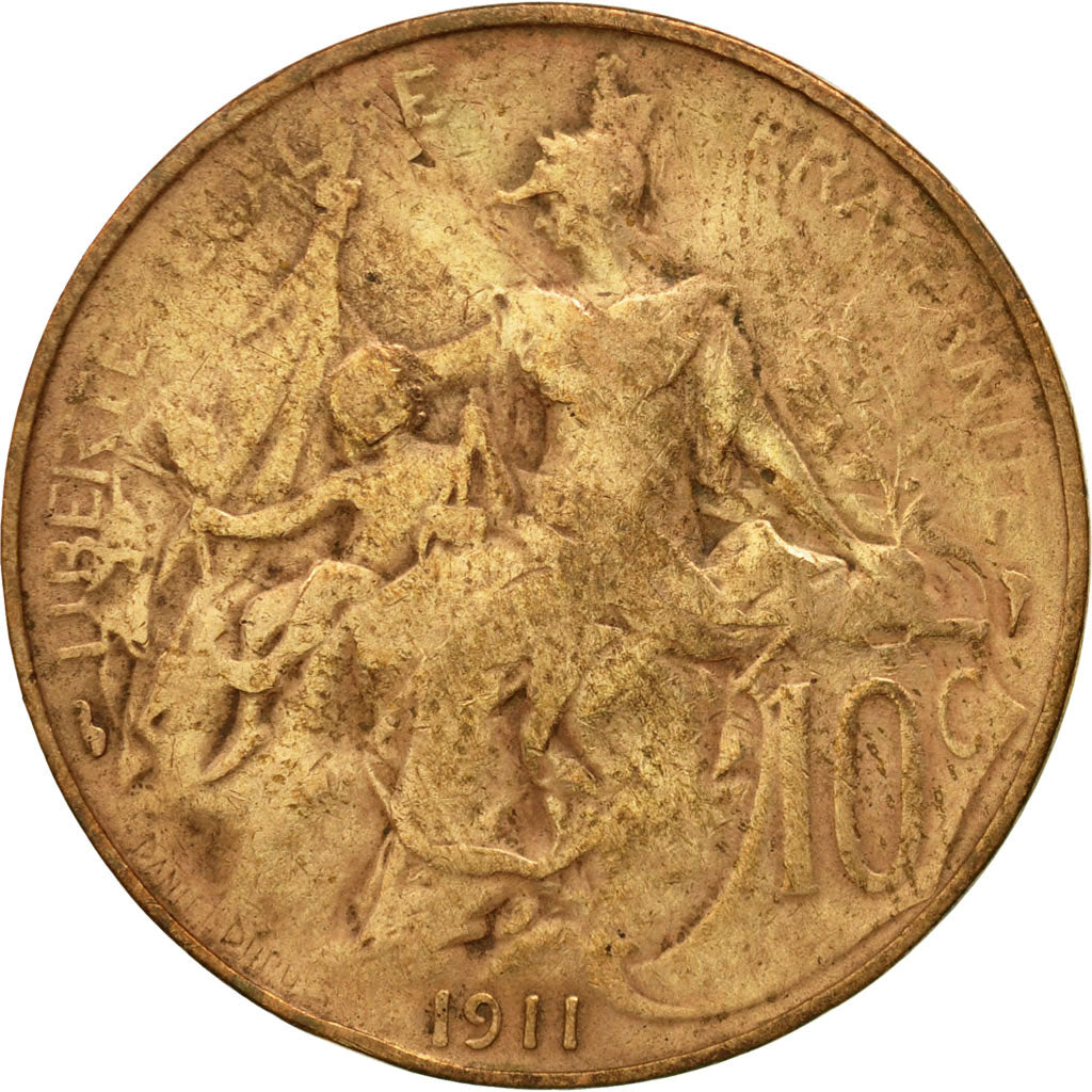 Coin, France, Dupuis, 10 Centimes, 1911, Paris, VF(20-25), Bronze, KM:843