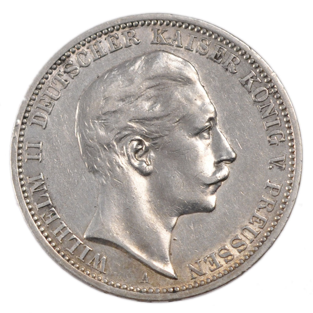 Coin, German States, PRUSSIA, Wilhelm II, 3 Mark, 1909, Berlin, EF(40-45)