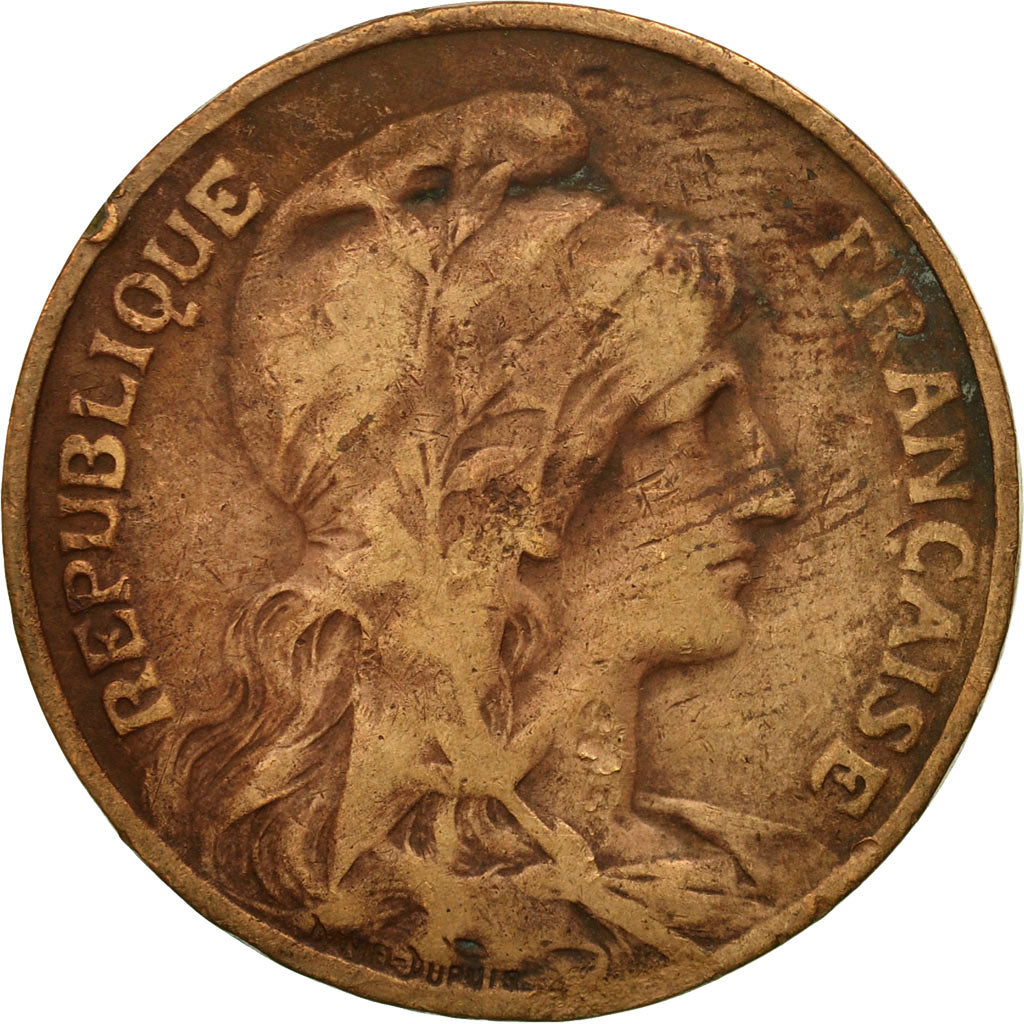 Moneta, Francia, Dupuis, 10 Centimes, 1913, Paris, MB, Bronzo, KM:843