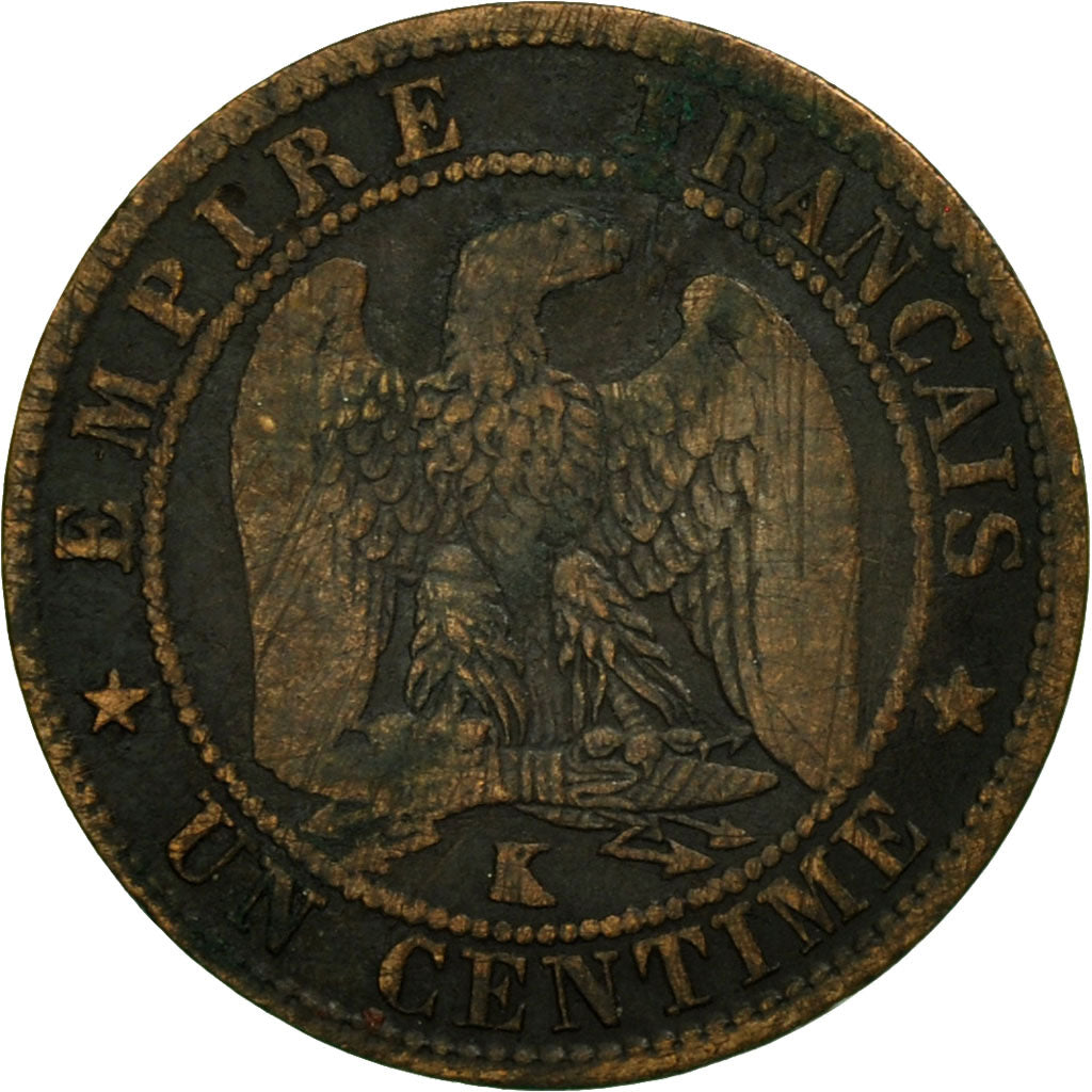 Monnaie, France, Napoleon III, Napoléon III, Centime, 1861, Bordeaux, TB