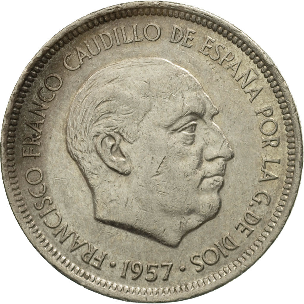 Moneta, Hiszpania, Caudillo and regent, 5 Pesetas, 1972, VF(20-25)