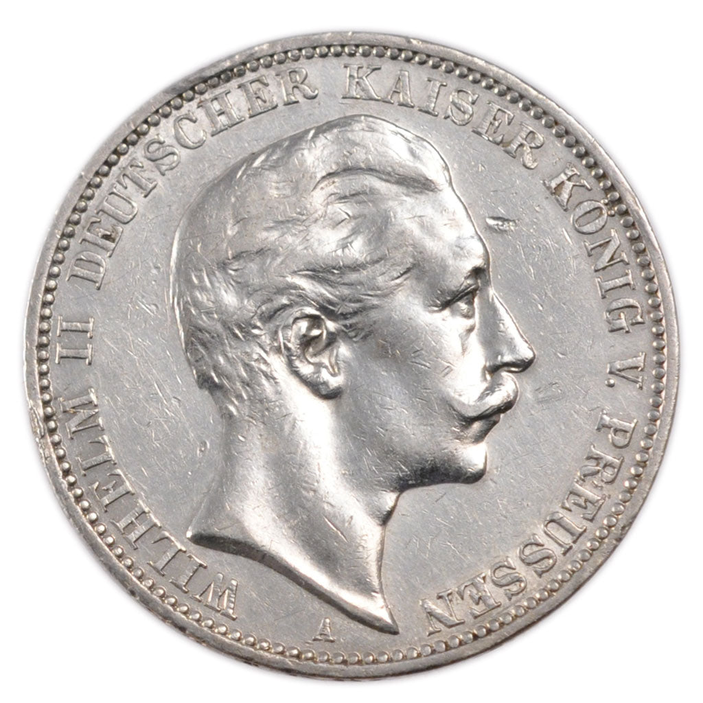 GERMAN STATES, 3 Mark, 1910, Berlin, KM #527, EF(40-45), Silver, 33, 16.60