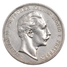 GERMAN STATES, 3 Mark, 1910, Berlin, KM #527, EF(40-45), Silver, 33, 16.60