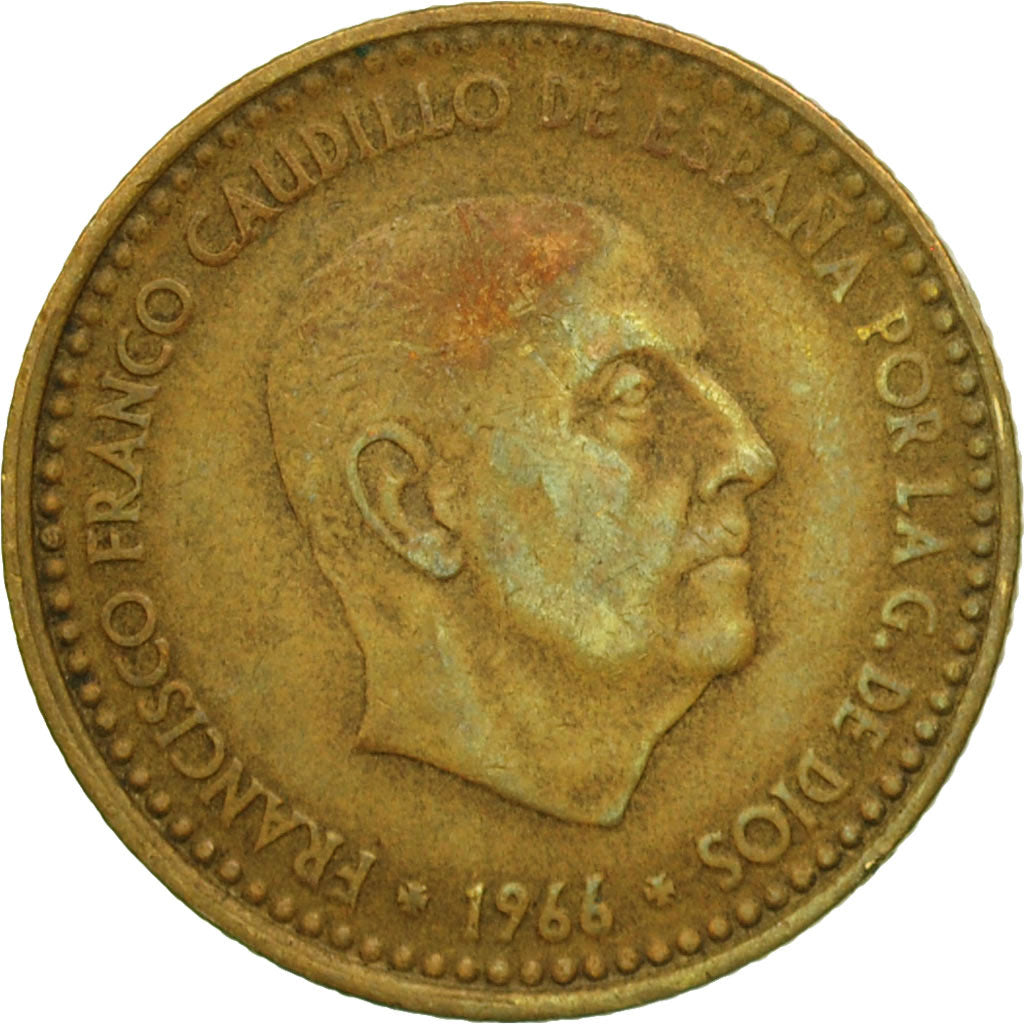 Moneta, Spagna, Francisco Franco, caudillo, Peseta, 1967, MB, Alluminio-bronzo
