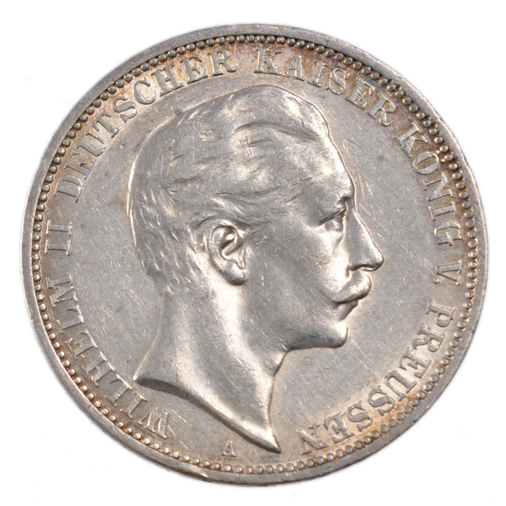 Coin, German States, PRUSSIA, Wilhelm II, 3 Mark, 1910, Berlin, AU(50-53)