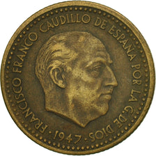 Moneda, España, Francisco Franco, caudillo, Peseta, 1952, BC+, Aluminio -