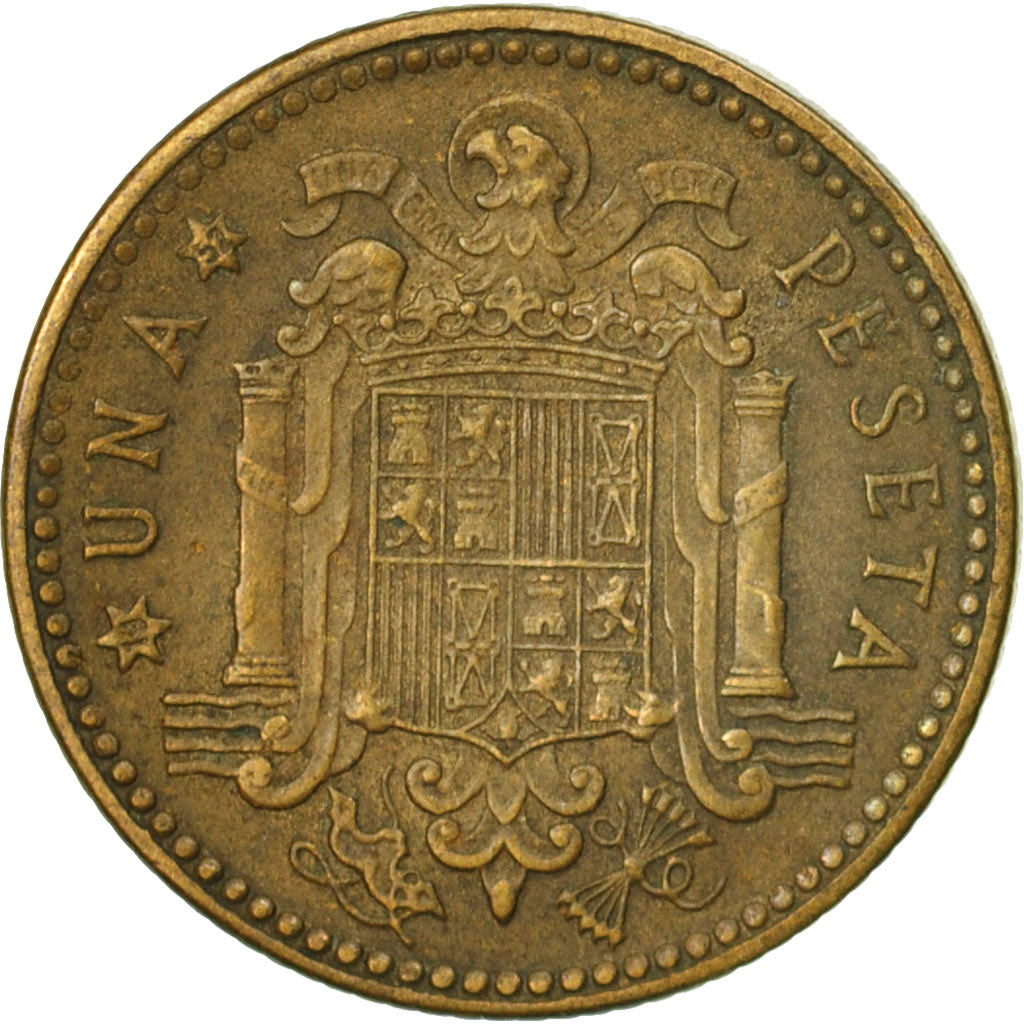 Moneda, España, Francisco Franco, caudillo, Peseta, 1952, BC+, Aluminio -