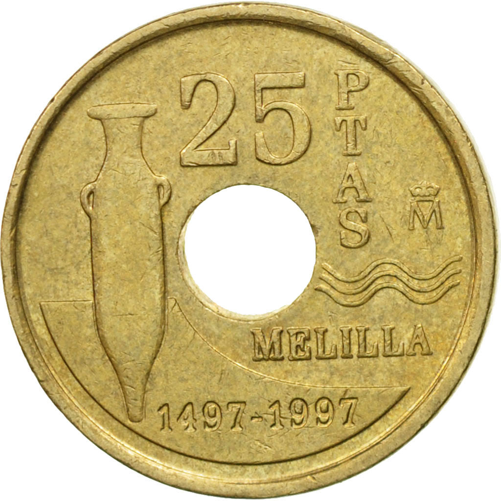 Moneta, Spagna, Juan Carlos I, 25 Pesetas, 1997, Madrid, MB+, Alluminio-bronzo