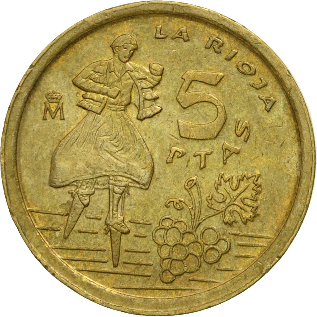 Coin, Spain, Juan Carlos I, 5 Pesetas, 1996, Madrid, VF(30-35), Aluminum-Bronze