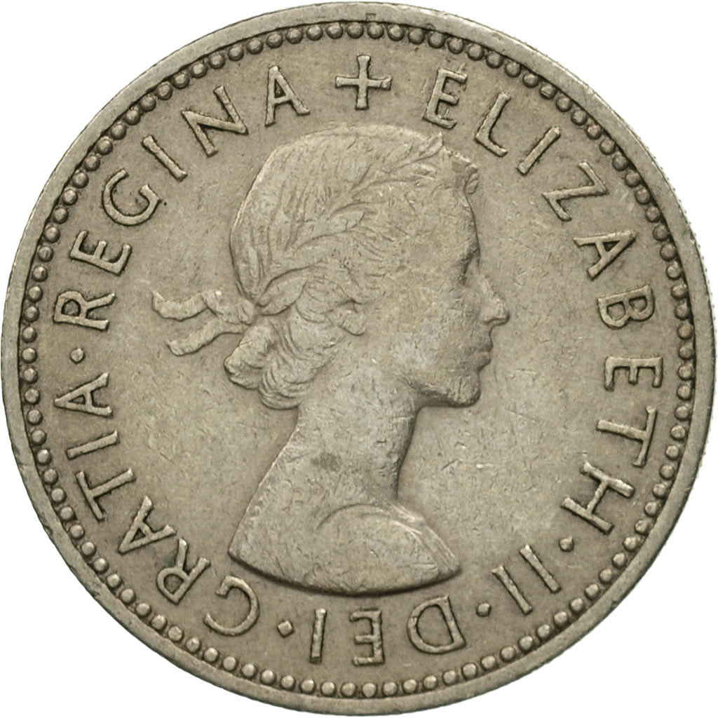 Coin, Great Britain, Elizabeth II, Shilling, 1954, VF(30-35), Copper-nickel