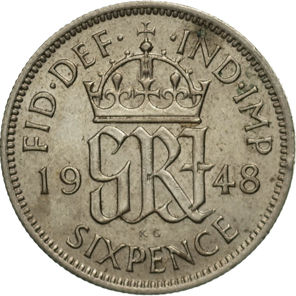 Moneta, Gran Bretagna, George VI, 6 Pence, 1948, MB, Rame-nichel, KM:862