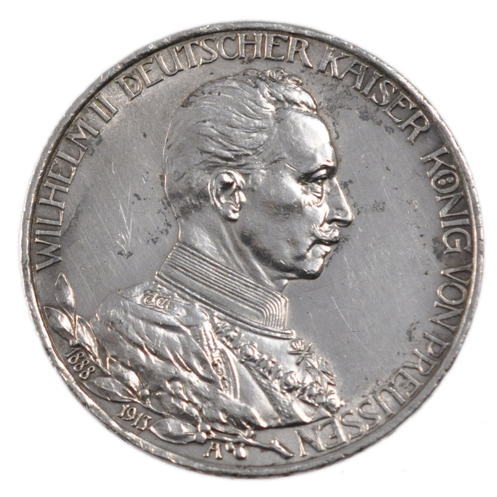 GERMAN STATES, 2 Mark, 1913, Berlin, KM #533, AU(50-53), Silver, 28, 16.60