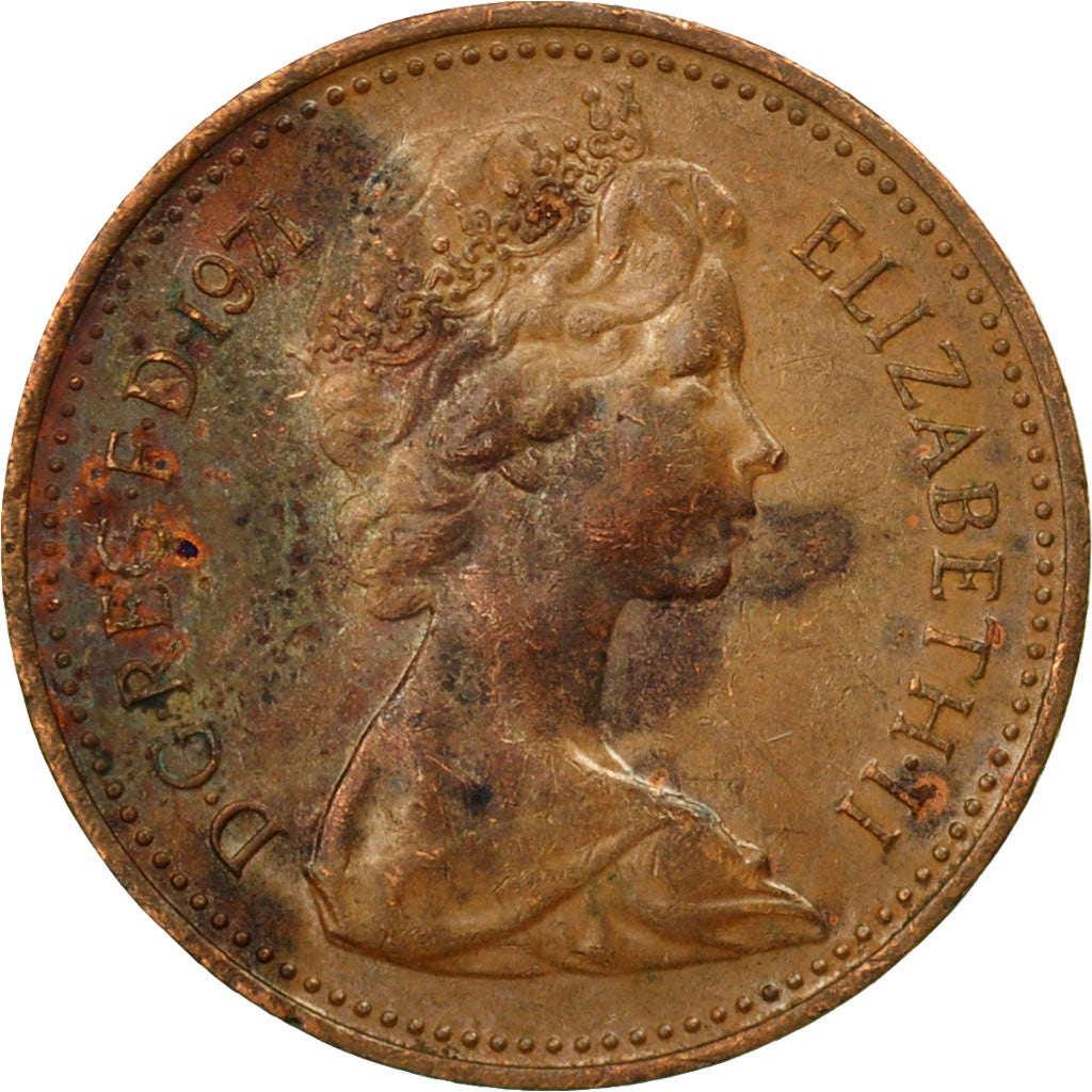 Coin, Great Britain, Elizabeth II, New Penny, 1971, VF(20-25), Bronze, KM:915