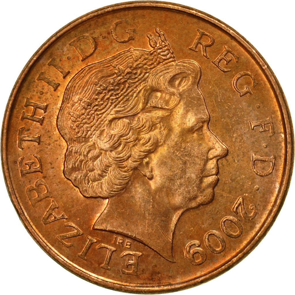 Moneda, Gran Bretaña, Elizabeth II, Penny, 2009, BC+, Cobre chapado en acero