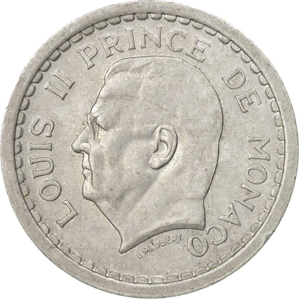 Monnaie, Monaco, Louis II, Franc, 1943, Poissy, TTB, Aluminium, Gadoury:131