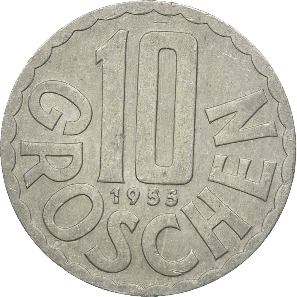 Monnaie, Autriche, 10 Groschen, 1955, Vienna, TB+, Aluminium, KM:2878
