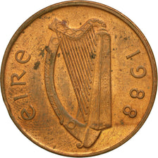 Moneda, REPÚBLICA DE IRLANDA, Penny, 1988, BC+, Bronce, KM:20
