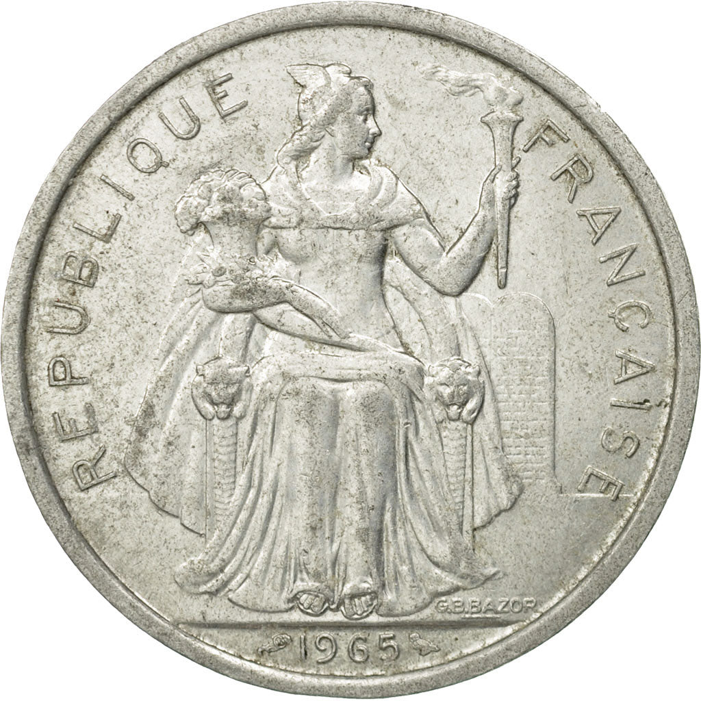 Monnaie, French Polynesia, 5 Francs, 1965, Paris, TB+, Aluminium, KM:4