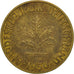 Coin, GERMANY - FEDERAL REPUBLIC, 10 Pfennig, 1950, Karlsruhe, VF(30-35), Brass