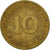 Moneta, Niemcy - RFN, 10 Pfennig, 1950, Karlsruhe, VF(30-35), Mosiądz powlekany