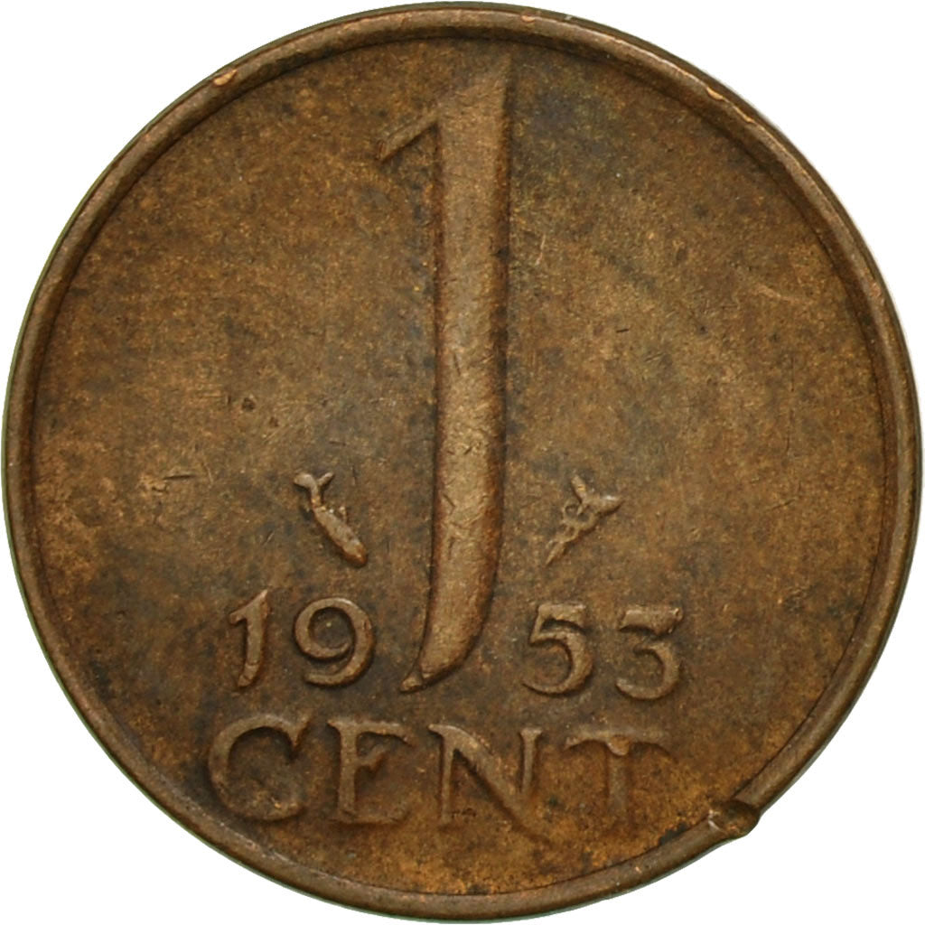 Monnaie, Pays-Bas, Juliana, Cent, 1953, TB, Bronze, KM:180