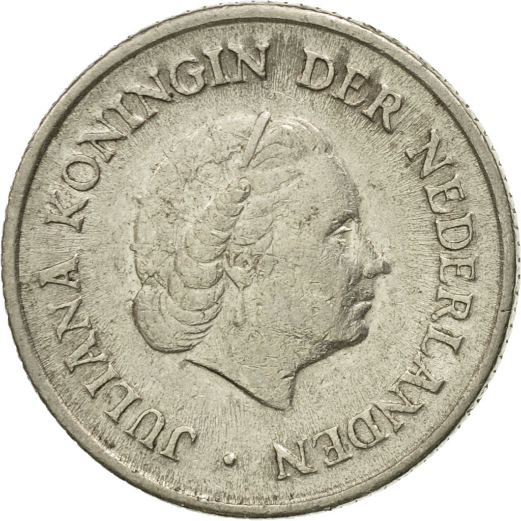 Coin, Netherlands, Juliana, 25 Cents, 1950, VF(30-35), Nickel, KM:183