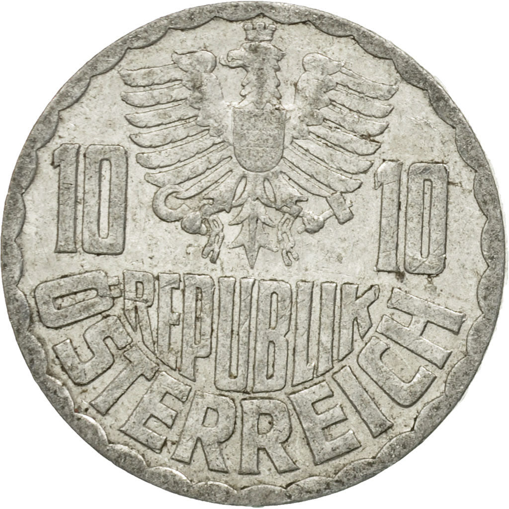 Moneda, Austria, 10 Groschen, 1959, Vienna, BC+, Aluminio, KM:2878