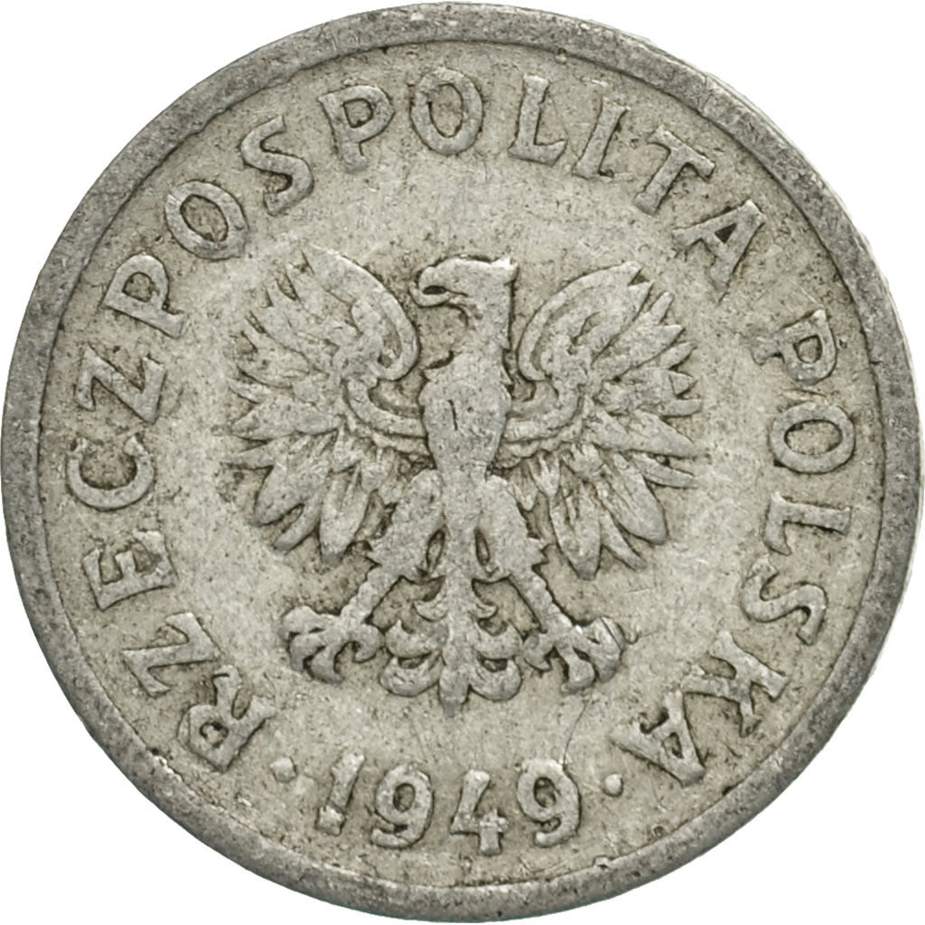 Coin, Poland, 10 Groszy, 1949, Warsaw, VF(20-25), Aluminum, KM:42a