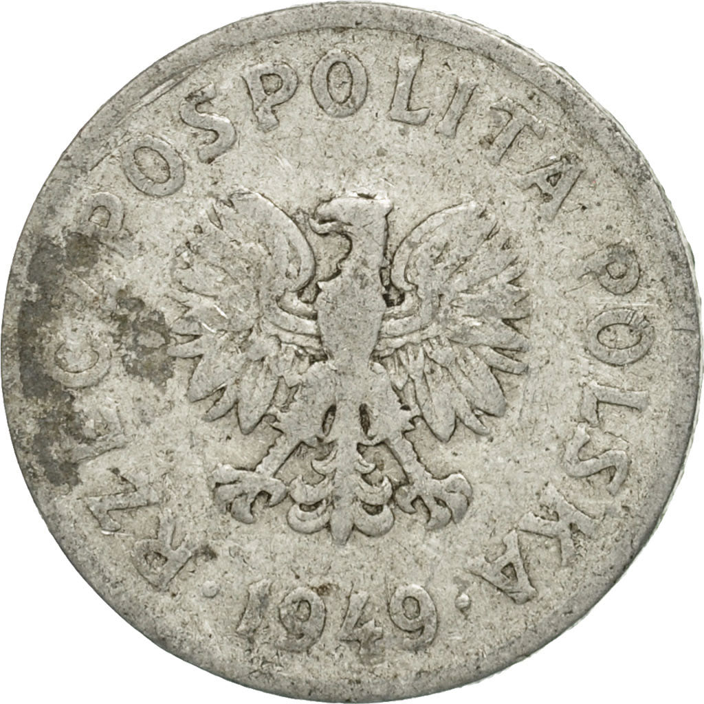 Coin, Poland, 20 Groszy, 1949, Warsaw, VF(20-25), Aluminum, KM:43a