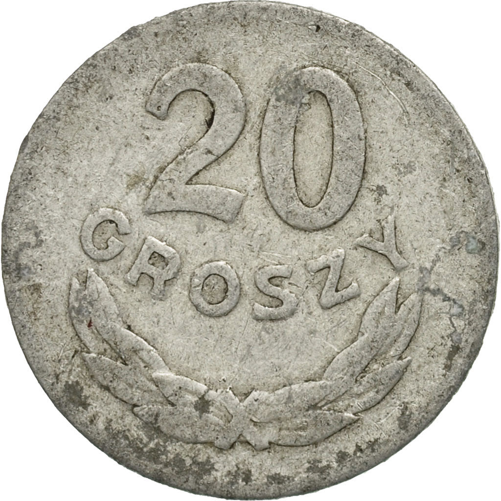 Coin, Poland, 20 Groszy, 1949, Warsaw, VF(20-25), Aluminum, KM:43a