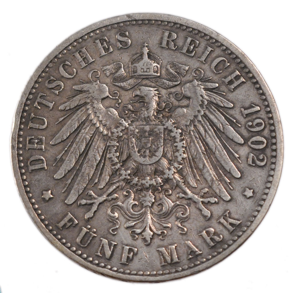 Coin, German States, PRUSSIA, Wilhelm II, 5 Mark, 1902, Berlin, VF(30-35)