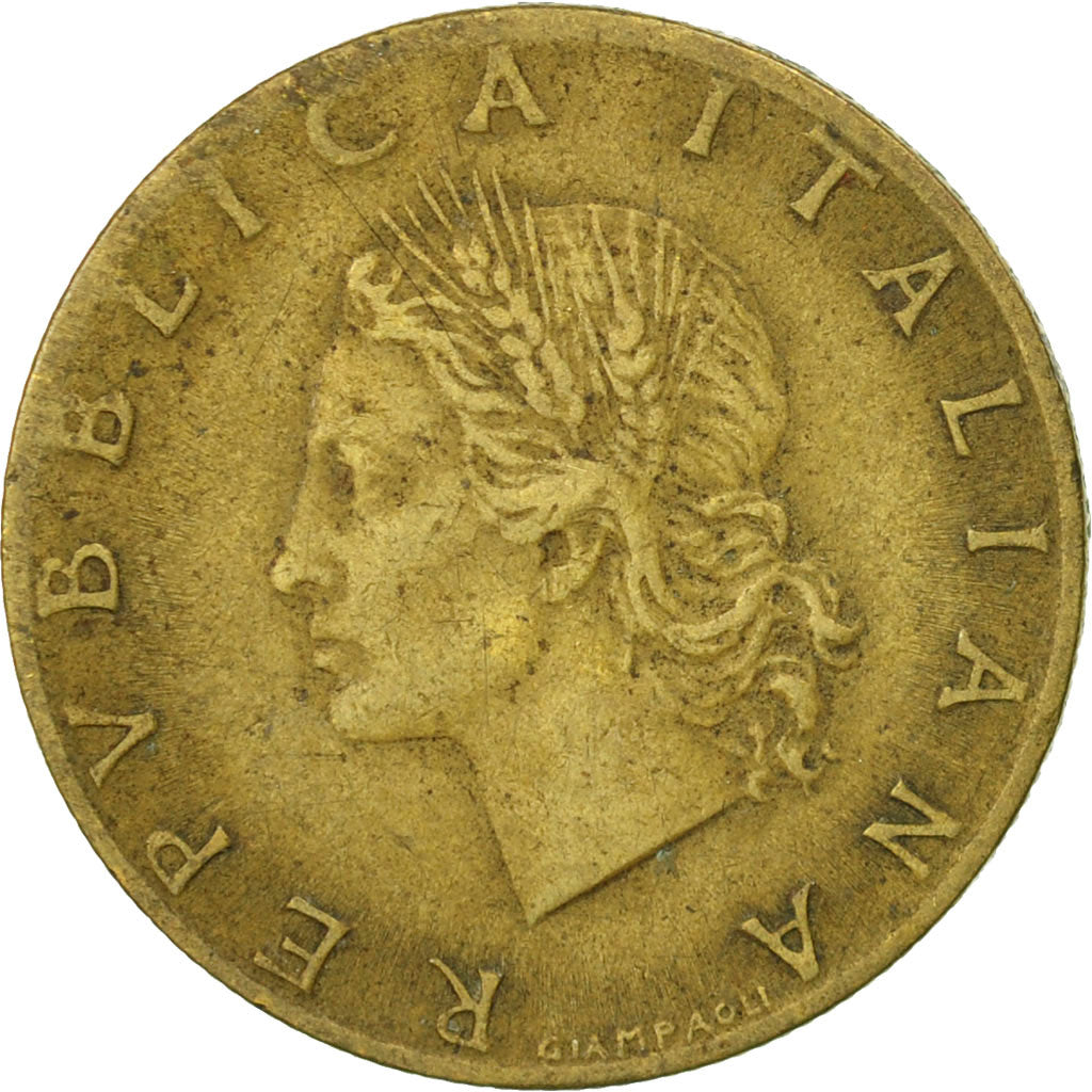 Coin, Italy, 20 Lire, 1958, Rome, VF(30-35), Aluminum-Bronze, KM:97.1