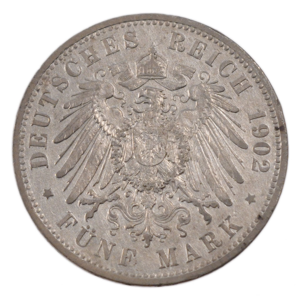 Coin, German States, PRUSSIA, Wilhelm II, 5 Mark, 1902, Berlin, VF(30-35)