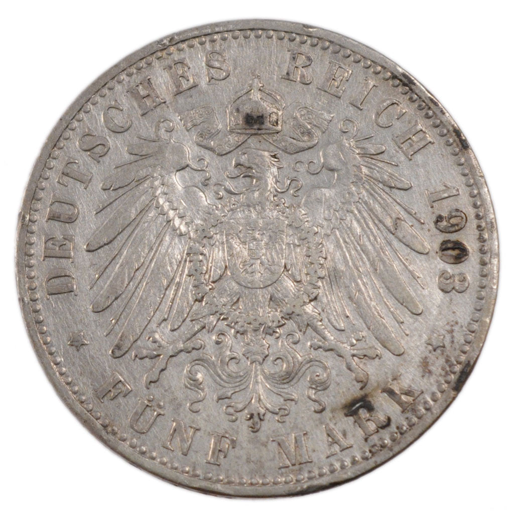 Coin, German States, PRUSSIA, Wilhelm II, 5 Mark, 1903, Berlin, VF(30-35)