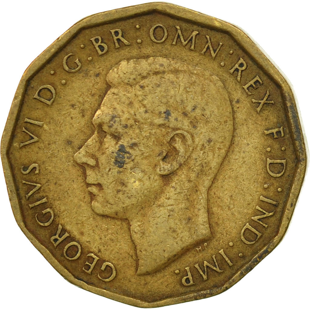 Moneta, Gran Bretagna, George VI, 3 Pence, 1944, MB+, Nichel-ottone, KM:849