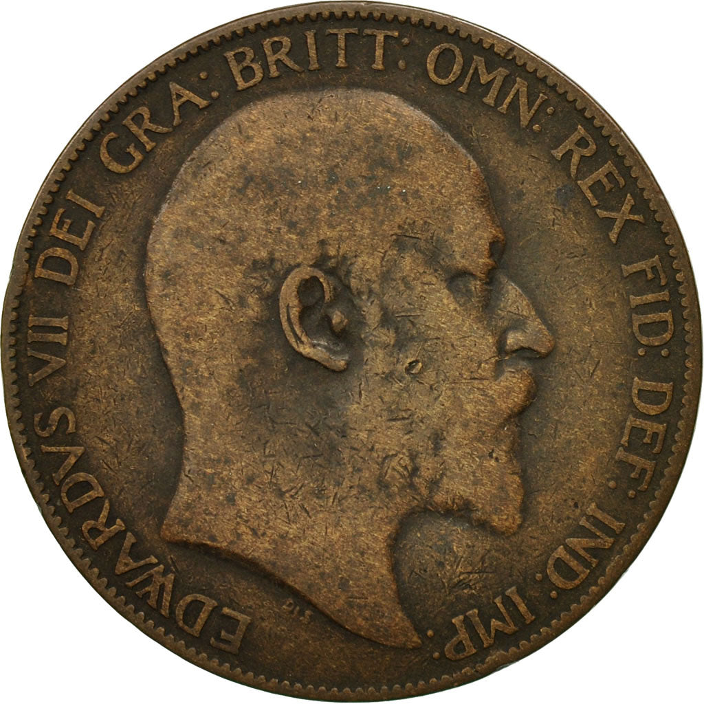 Coin, Great Britain, Edward VII, Penny, 1905, VF(20-25), Bronze, KM:794.2