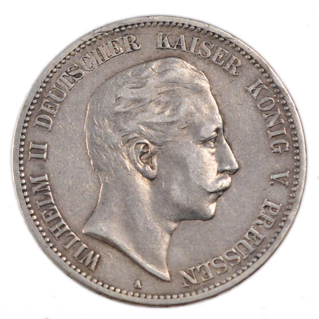 Coin, German States, PRUSSIA, Wilhelm II, 5 Mark, 1908, Berlin, VF(30-35)