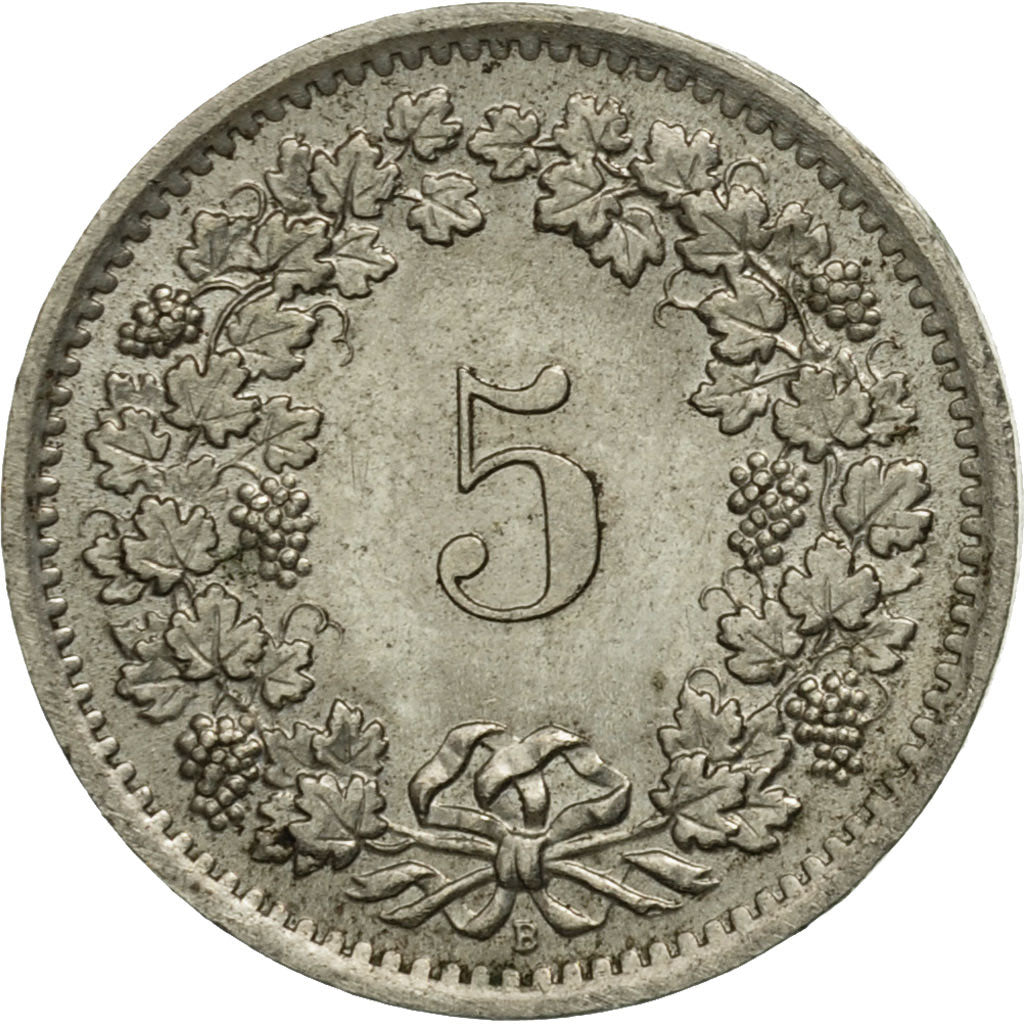 Coin, Switzerland, 5 Rappen, 1966, Bern, EF(40-45), Copper-nickel, KM:26