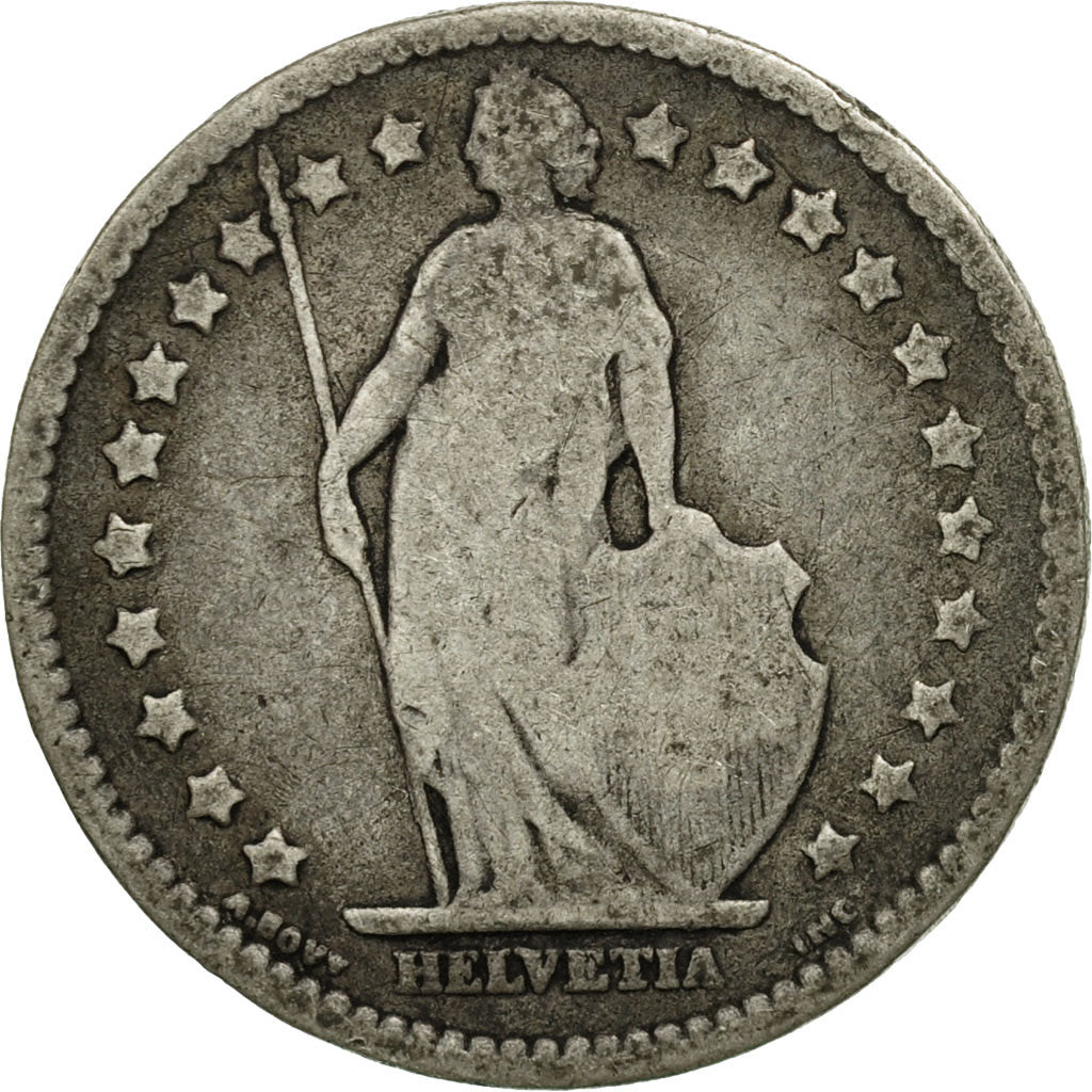 Moneta, Svizzera, Franc, 1875, Bern, MB+, Argento, KM:24