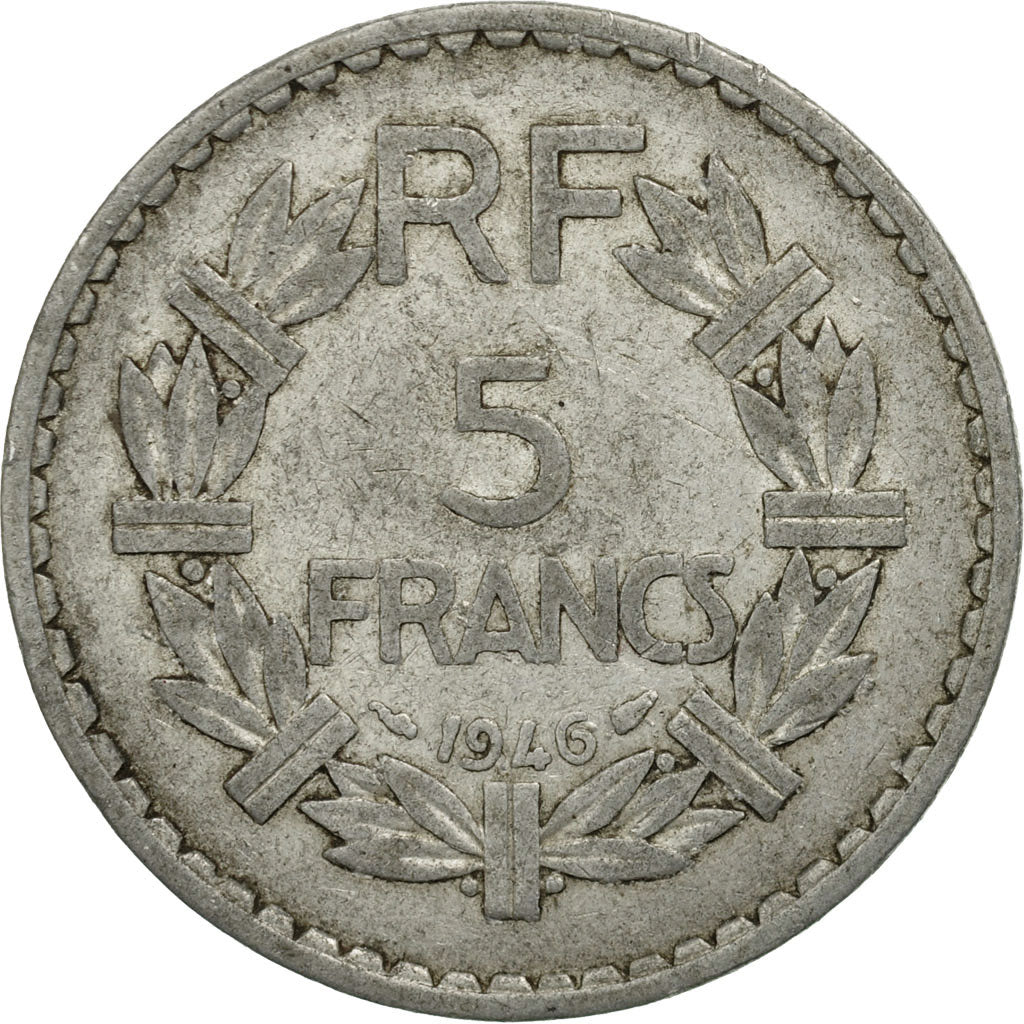 Monnaie, France, Lavrillier, 5 Francs, 1946, Paris, TB, Aluminium, Gadoury:766